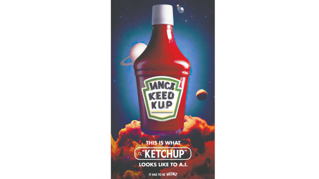 Heinz AI ketchup in space, heinz ai marketing campaign
